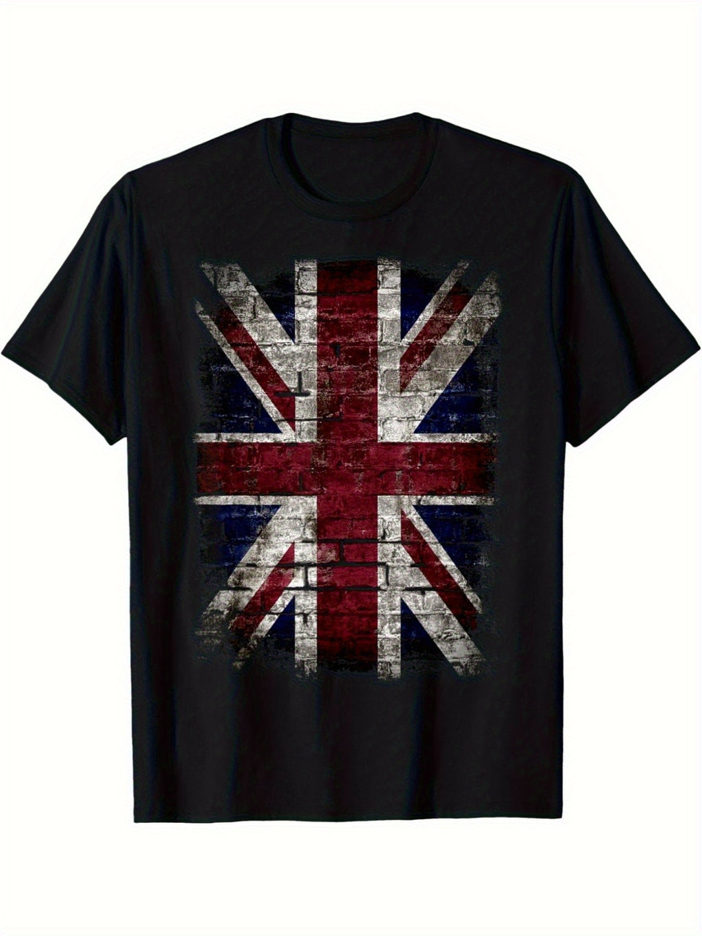 [Promotion] Men's T-shirt - Grunge Rock British Flag Vintage Distressed Punk Style T-shirt - Black