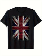 [Promotion] Men's T-shirt - Grunge Rock British Flag Vintage Distressed Punk Style T-shirt - Black