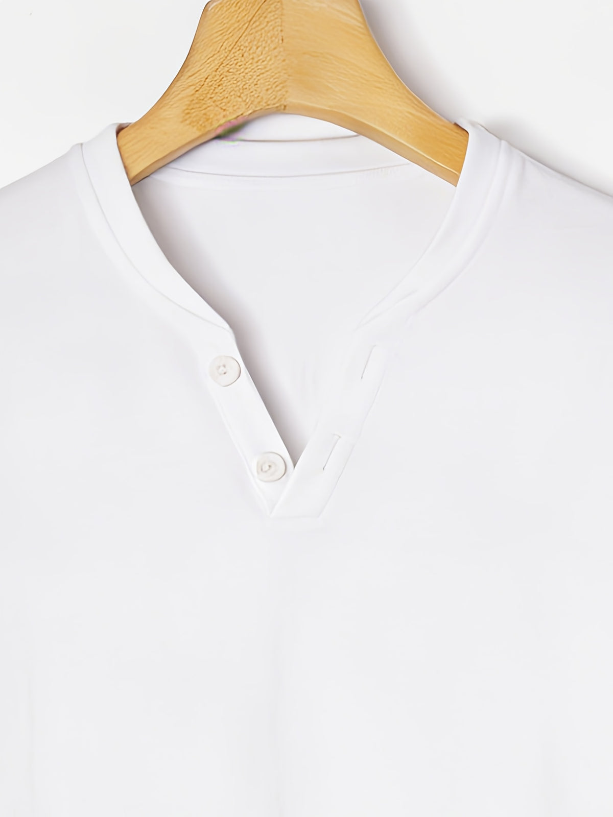Men'S Summer Solid Short Sleeve T-Shirt, Button-Up V-Neck Casual Top, Soft And Comfortable Linen Fabric, Suitable for Daily Home And Outdoor Wear - White