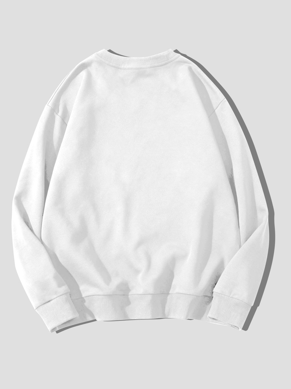Jingma Easy Fashion Men'S Round Neck Sweatshirt, Easy Fashion Print Sweatshirt, Casual Long Sleeve Fleece Pullover Sweatshirt (Unisex) - White