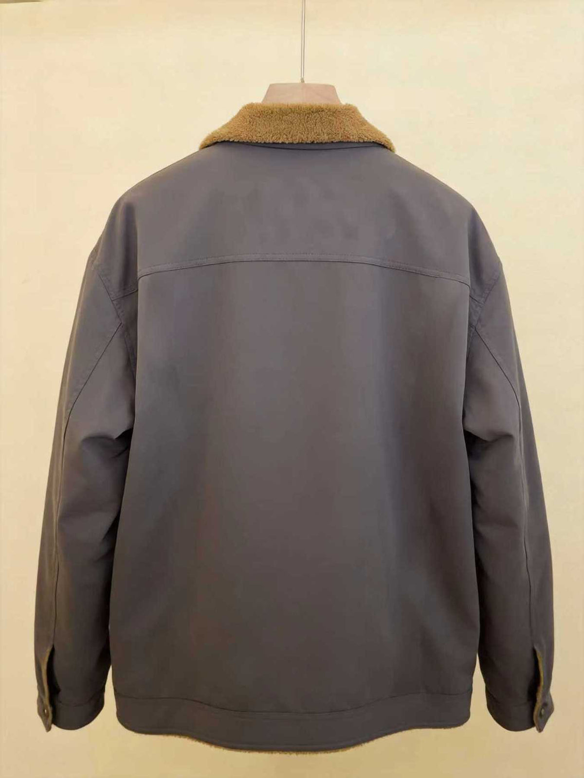 2026 European American New Men'S Outing Fashion Trendy Fleece Warm Jacket Coat - Grey