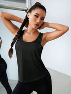 Western Women'S Commuter Athletic Style Vest Top - Black
