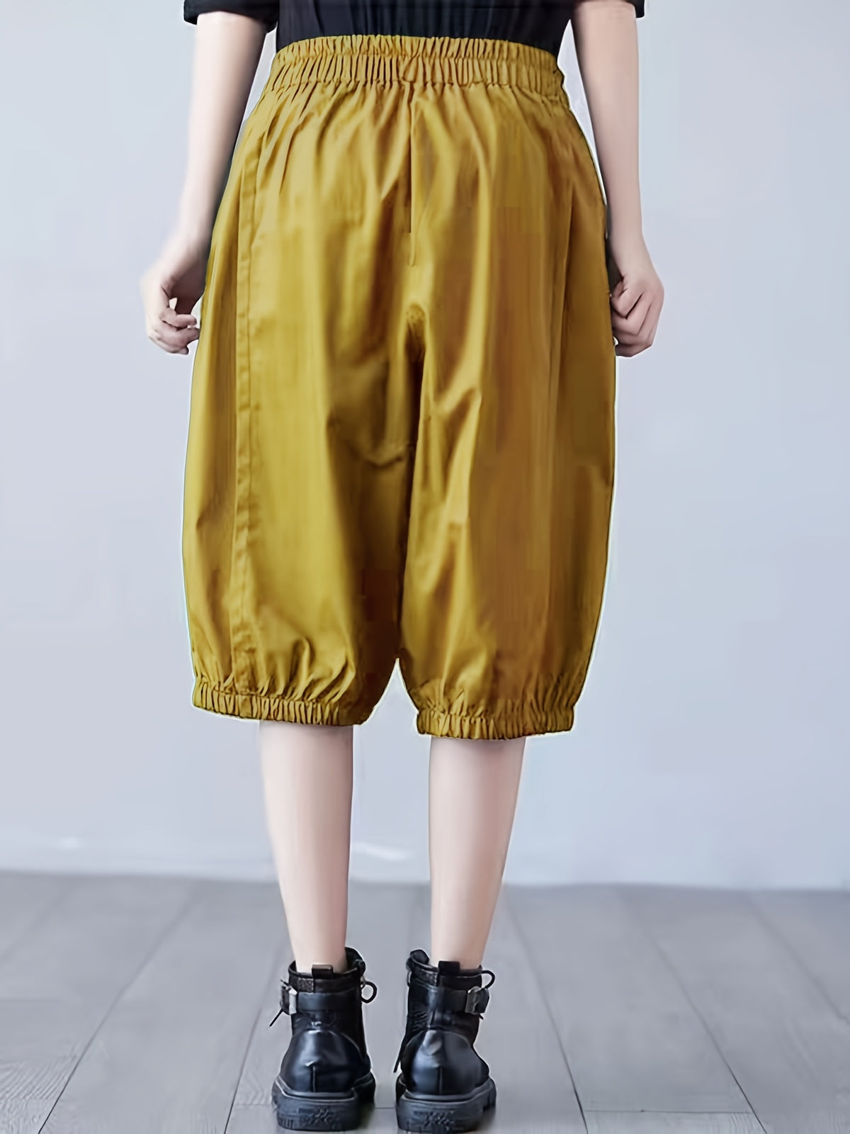 Harem Pants for Women, Loose, Lightweight, Versatile, And Elegant Mid-Length Pants - Yellow