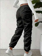 European and American Trendy Pleated Cuffed Pants - Unique Style, Express Yourself - Black
