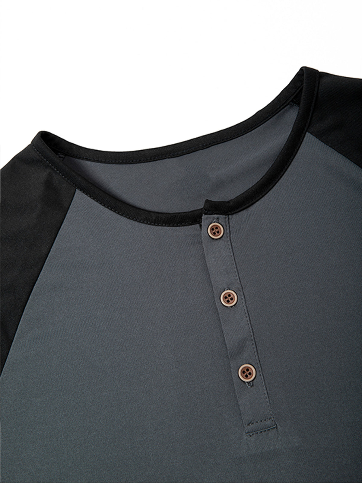 1 Men's Summer V-Neck Casual T-Shirt, Breathable and Lightweight Street Fashion Short-Sleeve Top, Daily Office Business Contrast Color Design Henley Shirt with Button- Collar, Suitable for Outings, Home, Work, Travel, Cycling, and Streetwear - Dark Gray