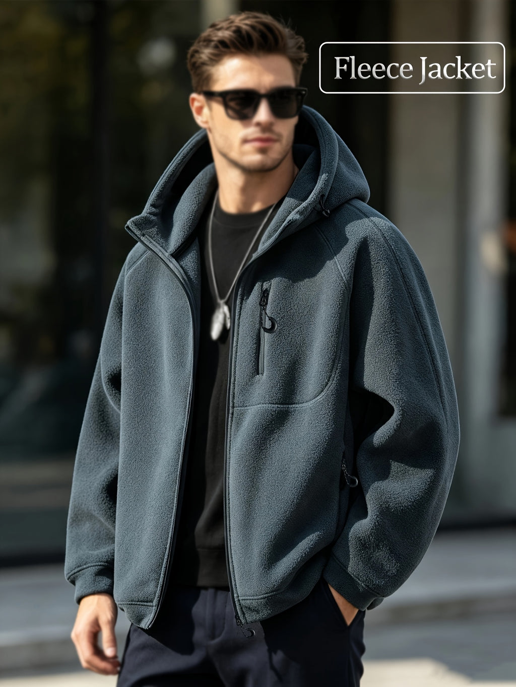 Men'S Jacket Unisex Fashion Street Coat, Suitable for Spring, Autumn, And Winter with Multiple Pockets And Fleece Lining. Pair with Faux Denim And Basic T-Shirt for Casual Look, Thick Winter Clothes for Men - Dark Gray