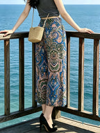 2024 New Printed Wide-Leg Mid-Length Pants for Women - Style1