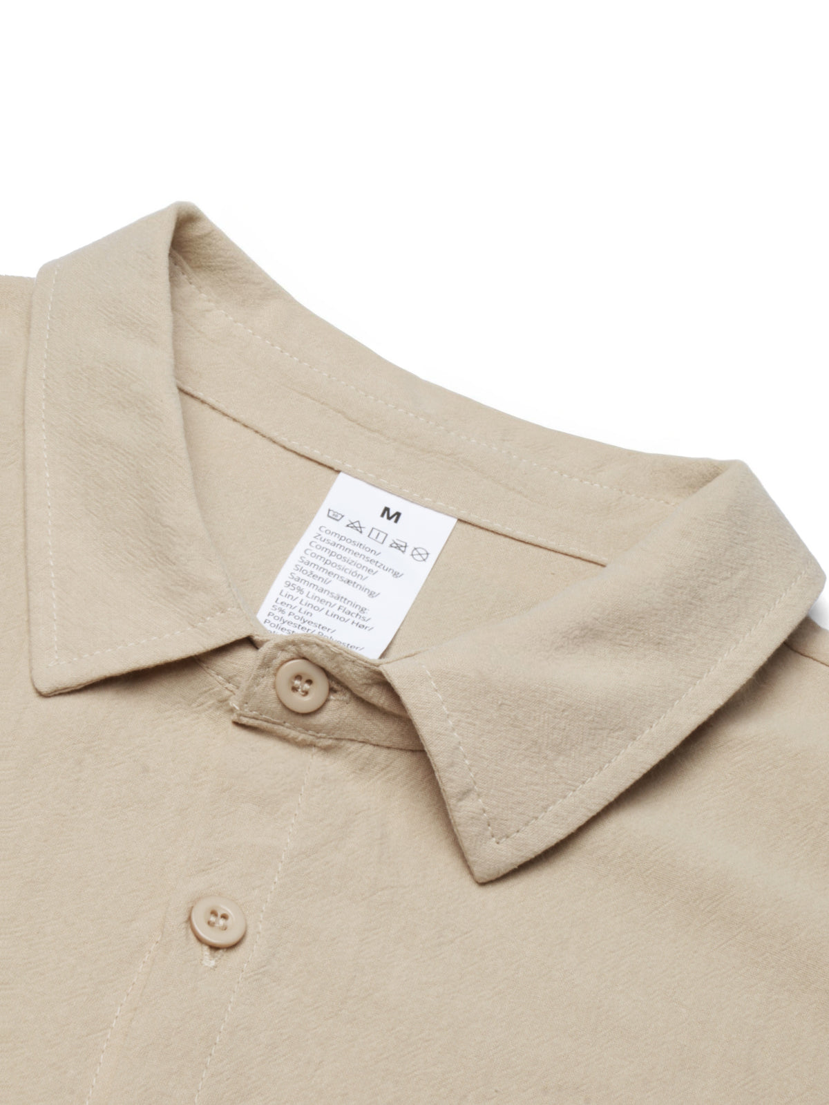 Spring/Autumn New Men's Linen Long-Sleeve Shirt with Lapel and Button-Up Design, Audacious Italic English Print, Casual, Comfortable, and Versatile Men's Top, Men's Cardigan for Daily Commuting, Vacations, and Outings, New Season - Off-white