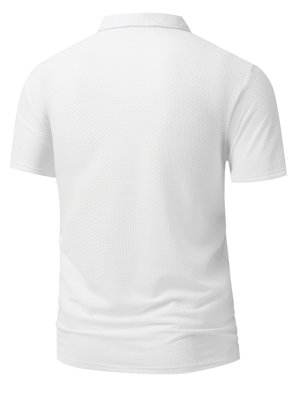 Men'S Summer Casual Polo Shirt. Loose Fit, Breathable, Lapel Collar, Short Sleeve Top, Premium Business Casual Solid Color Pullover, Suitable for Outdoor Sports Like Tennis, Golf, Running, Casual Wear - White