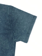A T-Shirt Featuring a Double-Sided Print with The Phrases 'Ask God, Trust God, Thank God'. This Vintage-Washed, Short-Sleeve Crew-Neck Top Is Ideal for Spring And Summer, Making It a Stylish Choice for Daily Wear And an Excellent Gift for Women - Sea Blue
