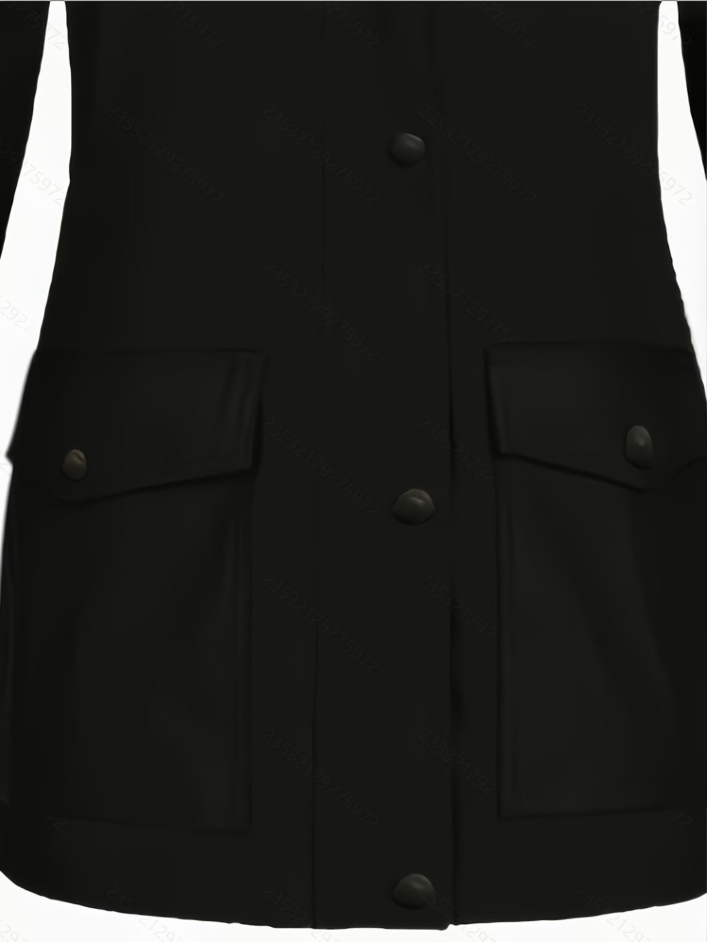 Women's Hooded Autumn/Winter Trench Coat - Black