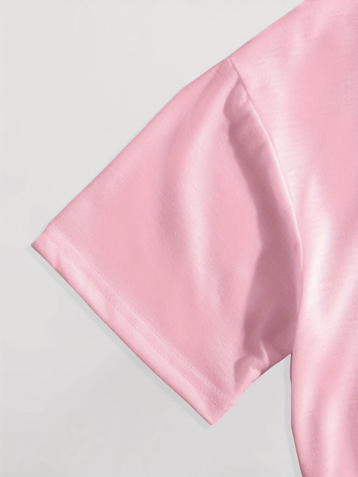Letter Print T-shirt, Short Sleeve Crew Neck Casual Top for Summer & Spring, Women's Clothing - Pink