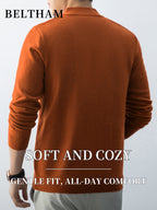2pcs New Spring Autumn Winter Men'S Knit Cardigan, Ideal Gift for Father And Husband, Solid Color Zipper Design Sweater, Elegant Versatile Knit Cardigan Coat, Suitable for Daily Casual Business Sports Outdoor Camping Fishing Wear - Tangerine