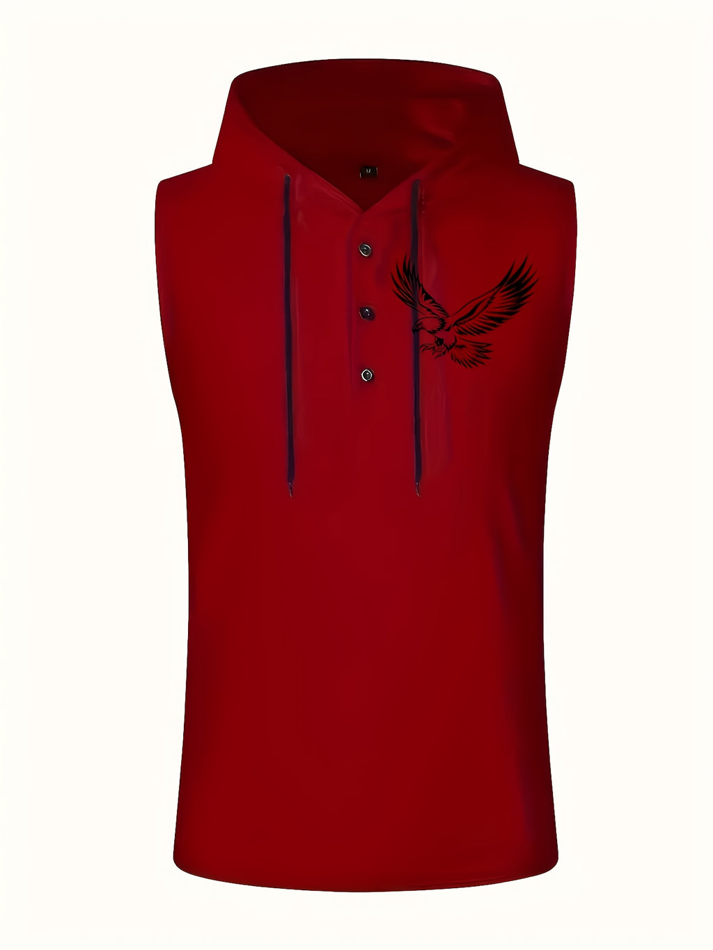Men's Quick-Dry Athletic Hoodie - Sleeveless Gym Shirt, Breathable Workout Top for Running, Outdoor Sports - Lightweight Moisture-Wicking Activewear (Machine Washable), Running Shirt, Casual Sportswear, Tropical Print, Durable Construction, Performance - Burgundy