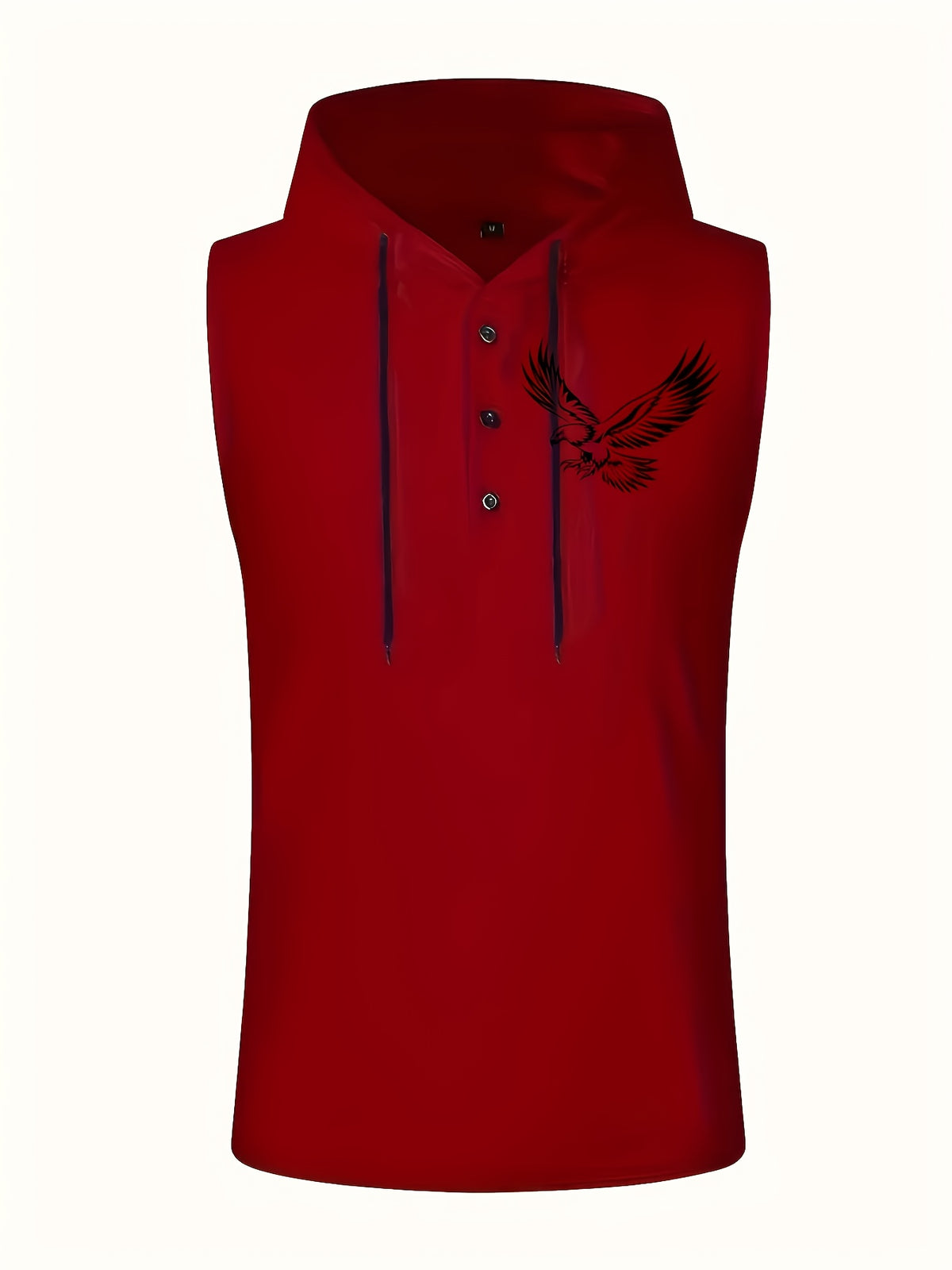 Men's Quick-Dry Athletic Hoodie - Sleeveless Gym Shirt, Breathable Workout Top for Running, Outdoor Sports - Lightweight Moisture-Wicking Activewear (Machine Washable), Running Shirt, Casual Sportswear, Tropical Print, Durable Construction, Performance - Burgundy