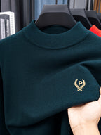 Minimalist City Round Neck Sweater Portable Daily Commute - Blackish Green