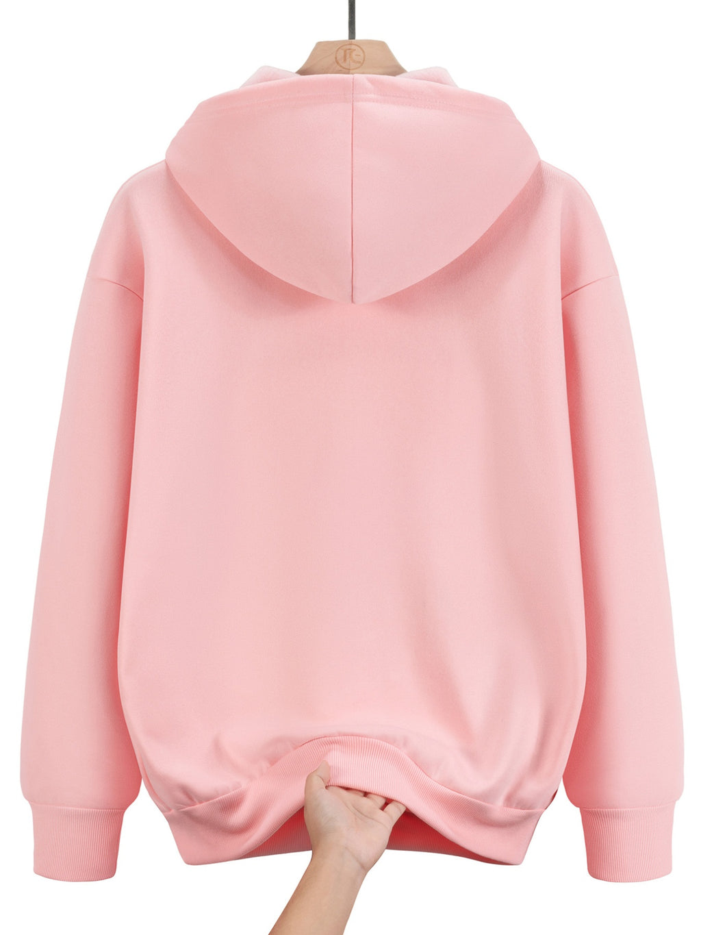 2026 New Men's Zip-Up Hoodie - Casual Pullover with Kangaroo Pocket, Stretch Fabric,  Letter Graphic Print, Versatile and Fashionable Style, Perfect Choice for Fall - Pink