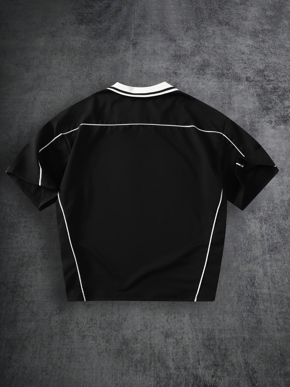 Men's Outdoor Casual V-Neck Polo Shirt, Wear-Resistant Jersey Fabric, Suitable for Outings, Walks, and Ball Activities - Black
