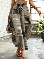 Women's Fashion New Style Skirt with Random Print and Irregular Hem Design, Suitable for Spring/Summer Daily Casual Wear and Vacations - Polychrome