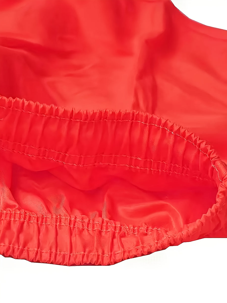 Women's Quick-Dry Drawstring Beach Shorts with Side Slits, Lightweight and Breathable Summer Vacation Swim Trunks - Red