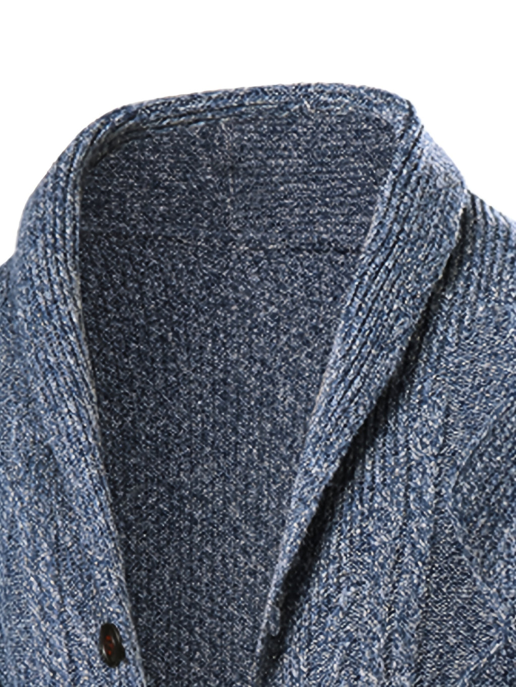 Men'S New Autumn Winter Solid Color Single-Breasted Twisted Flower V-Neck Cardigan, Fashionable, Casual, Versatile, Skin-Friendly, Comfortable, Smooth, Trendy, Slim Fit, Long Sleeved, Warm, Durable, Sporty And Energetic Knitted Jacket - Navy Color