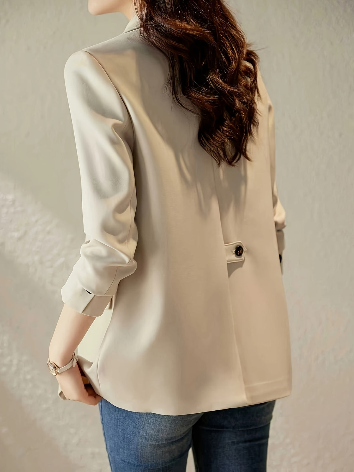 Women's Designer Blazer, 2026 New Style, Casual and Elegant Korean-Style Lapel Suit Jacket - Off-white