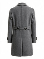 Men'S Long Double-Breasted Coat, Autumn Winter Business Casual Jacket, Large Lapel Black Commuter Trench Coat Men'S Clothing - Graphite Color