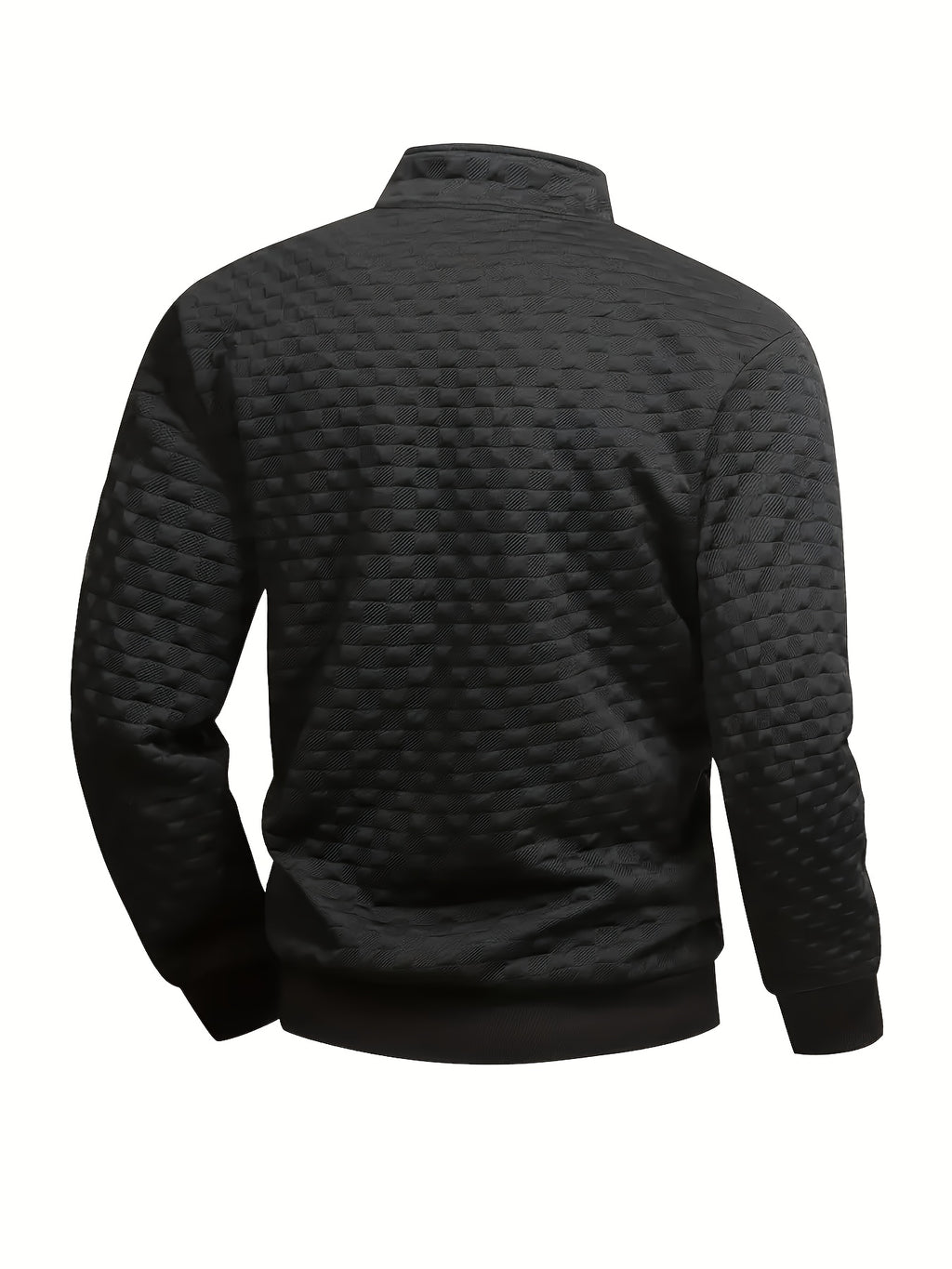 Pearson OBM Men's Long Sleeve Henley Shirt - Larsen, Machine Washable, Relaxed Sportswear - with Zipper, Elastic Cuffs, Machine Washable, Spring/Autumn Block - Black