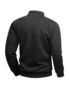 Pearson OBM Men's Long Sleeve Henley Shirt - Larsen, Machine Washable, Relaxed Sportswear - with Zipper, Elastic Cuffs, Machine Washable, Spring/Autumn Block - Black