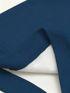 Men's Half-Zip Stand Collar Gradient Print Sweatshirt, Single Pc, Spring/Autumn Casual Pullover Top, Loose Drop-Shoulder Fit, Ribbed Cuffs and Hem, Comfortable Skin-Friendly Fabric, Trendy Gradient Color Pattern, American Casual Style, Plus Sizes - White On Top And Blue On Bottom