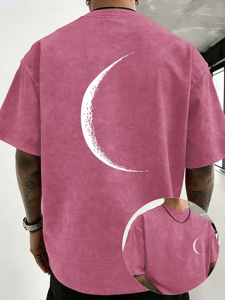 2026 Summer Trendy T-Shirt, Pure Washed Distressed, Double-Sided Print Loose Fit, Comfortable Breathable Sports Outdoor Unisex Short Sleeve - Rose Red