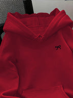 Women'S Fashion Classic Cute Bowknot Pattern Print Autumn/Winter Warm Lined Sweatshirt Hoodie Women'S Everyday Wear Top Kangaroo Pocket - Burgundy