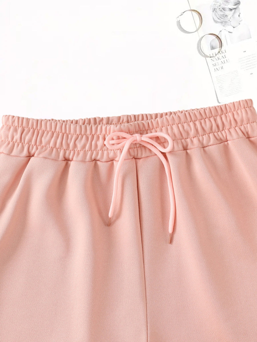 4-Pack Women'S Elegant Casual Shorts - Butterfly Print, Drawstring Loose Fit Summer Vacation Pants, Machine Washable - Black+grey+pink+apricot