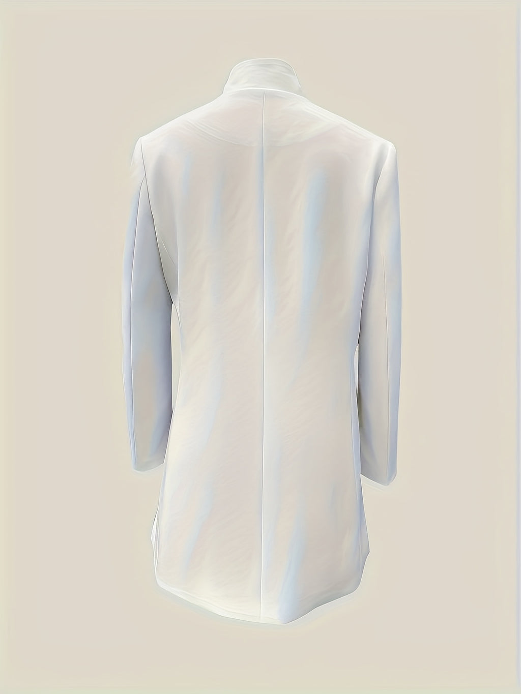 Women's Classic Floral Embroidered Jacket - Soft White H-Line Single-Breasted Coat, Machine Washable, Versatile for All Seasons, Casual and Business Wear, Stylish Layering Design, High-Quality Stitching, Exquisite Embroidered Overcoat, Office Attire - White