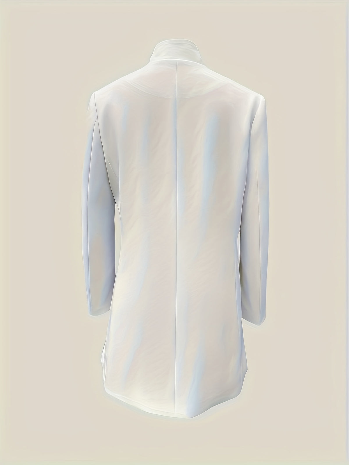Women's Classic Floral Embroidered Jacket - Soft White H-Line Single-Breasted Coat, Machine Washable, Versatile for All Seasons, Casual and Business Wear, Stylish Layering Design, High-Quality Stitching, Exquisite Embroidered Overcoat, Office Attire - White