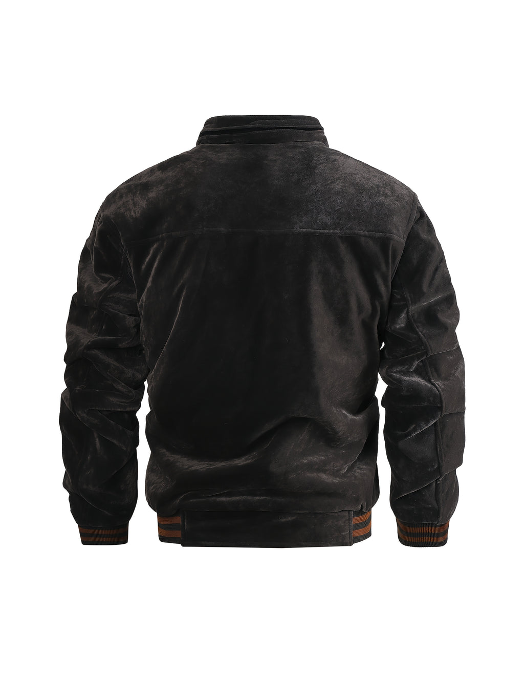 Autumn Winter Men'S Velvet Thickened Jacket, Vintage Jacquard Embroidery Stand Collar Bomber Coat, Loose Fleece Lined Warm Casual Outerwear, Multiple Colors Available - Grey