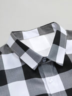 Men'S Hawaiian Casual Vacation Plaid Button-Up Short Sleeve Shirt - Multicolor