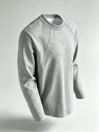 Men Raglan Crew Neck Long Sleeve Sweatshirt, Solid Color Loose Basic Pullover Top, Casual Daily Shirts for Spring Autumn - Light Grey