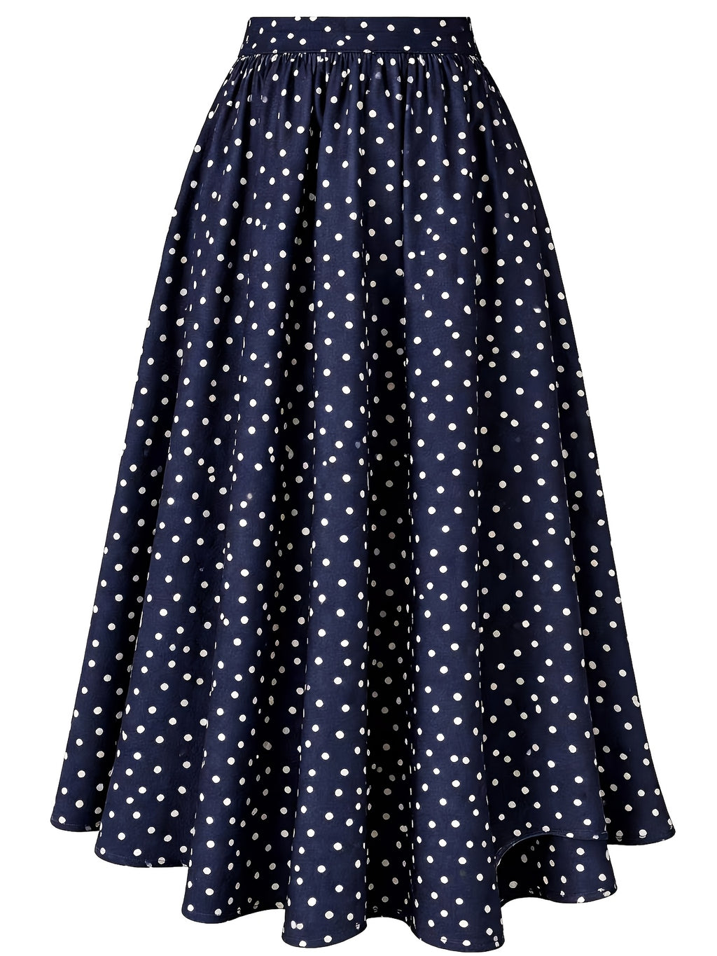 Front Tie Polka Dot Print Skirt, Elastic Waist with Bow Knot Versatile Commuter Style Casual Wear - Mixed colors