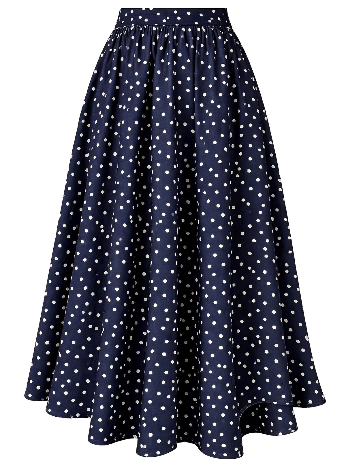 Front Tie Polka Dot Print Skirt, Elastic Waist with Bow Knot Versatile Commuter Style Casual Wear - Mixed colors