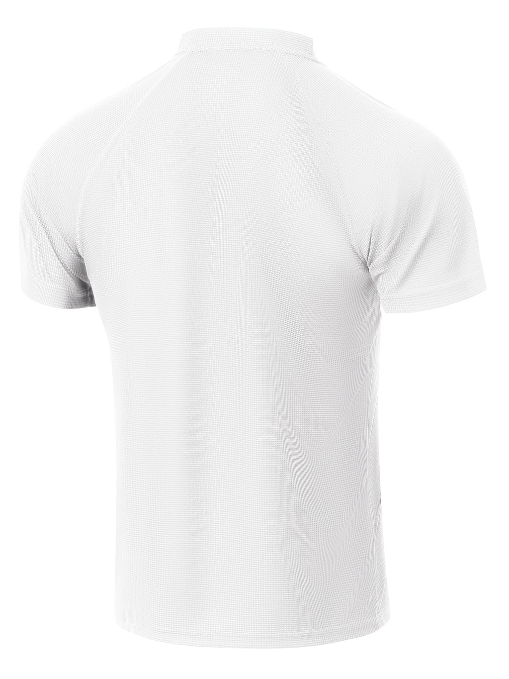 3-Pc Value Men'S Henley Shirt Short Sleeve Waffle Knit Breathable Stand Collar Polo Shirt Raglan Slim Fit Summer Sports Commute Versatile Top - White+Army Green+Black