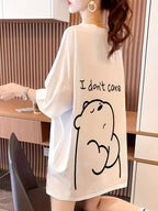 Women's Short-Sleeve T-Shirt, Summer Designer Cartoon Print Short-Sleeve T-Shirt, Pure Short-Sleeve T-Shirt Top, Base Layer Top #3333 - White