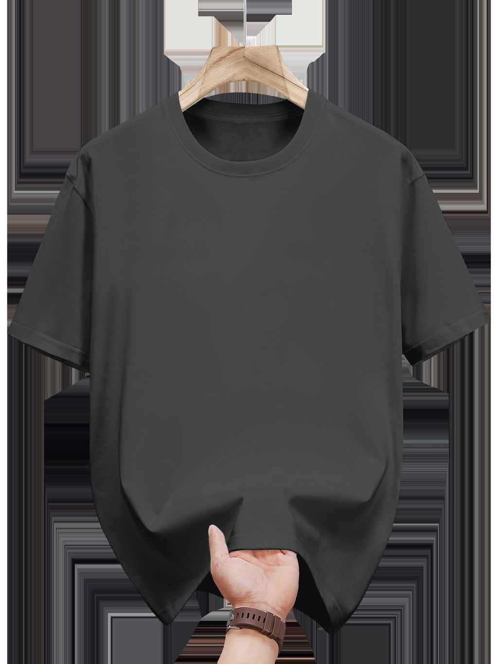 2026 Premium Pure Letter Print Short Sleeve T-Shirt for Men, Summer Loose Fit Versatile Stylish Top - Dark Gray