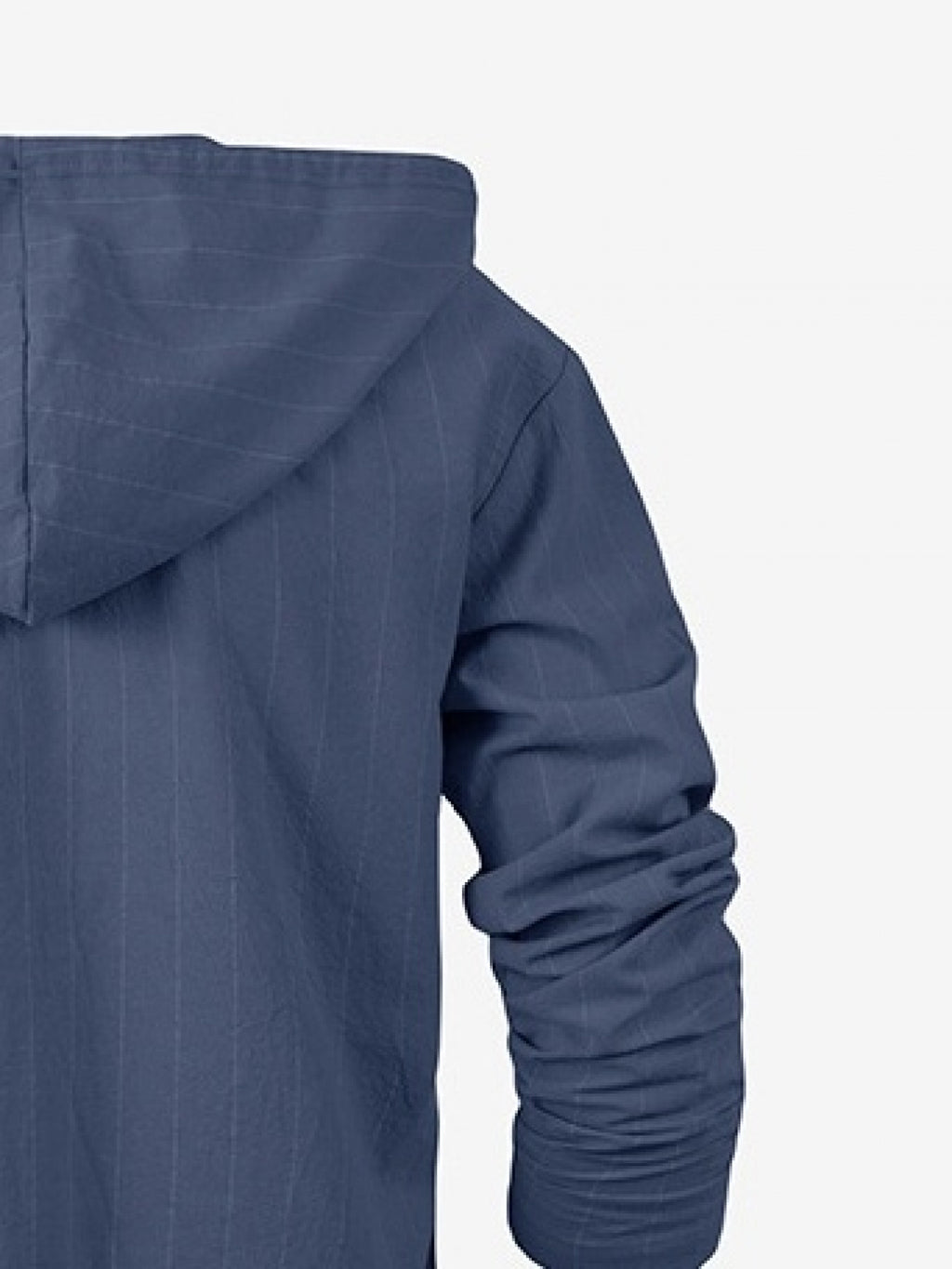 Men's Spring/Autumn Linen Casual Hooded Shirt, American-Style Loose Fit, Effortlessly Stylish, Long-Sleeve Cardigan Design for Easy On/Off, Linen Fabric Is Dry and Breathable, Versatile and Trendy Men's Apparel for Beach Outings - Navy Color