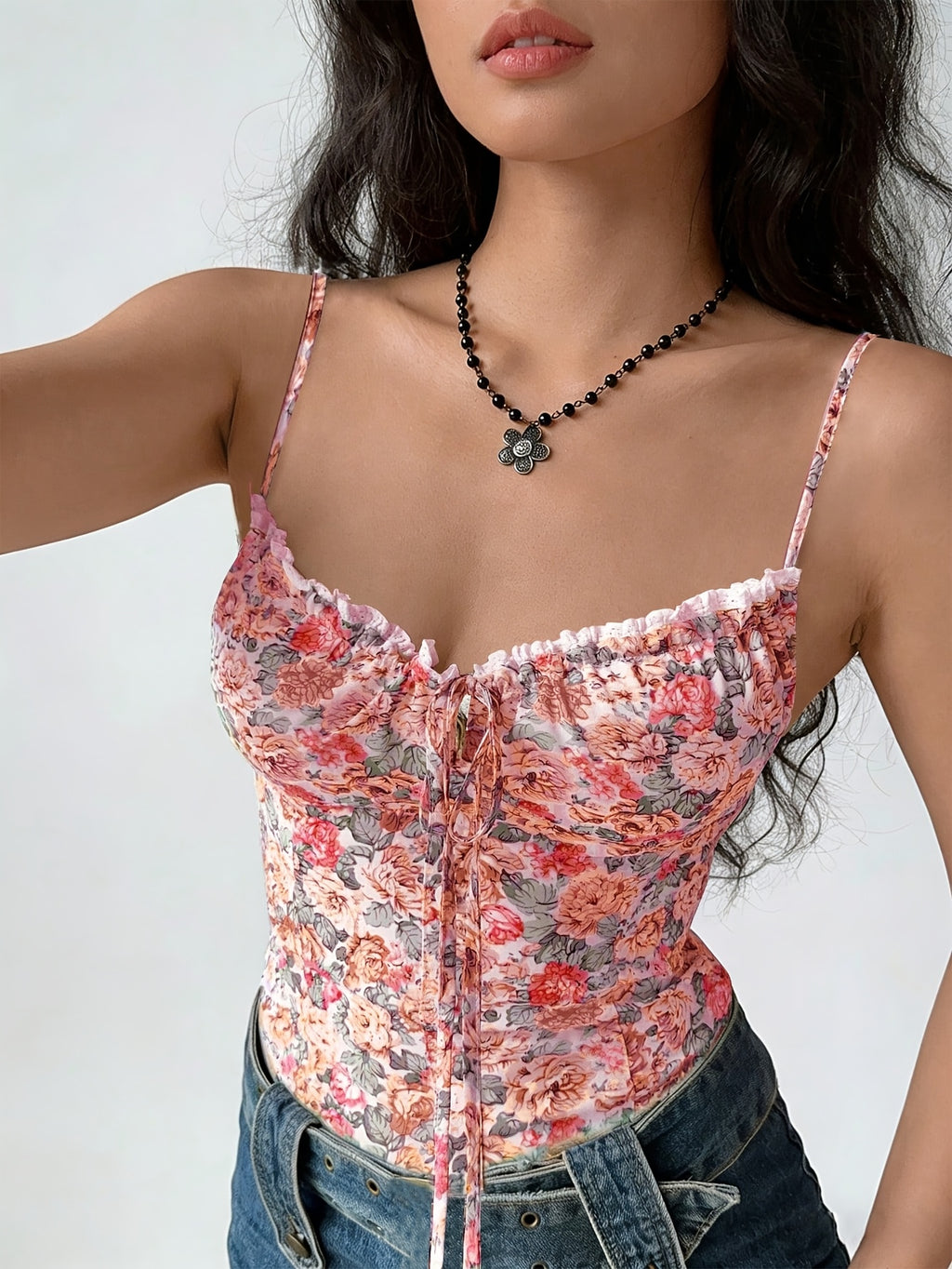 Women'S Elegant Printed Suspender Vest, a Must-Have Item for Summer, Women'S Suspender Top, Women'S Summer Clothing, Women'S Corset, Women'S Printed Corset - Pink