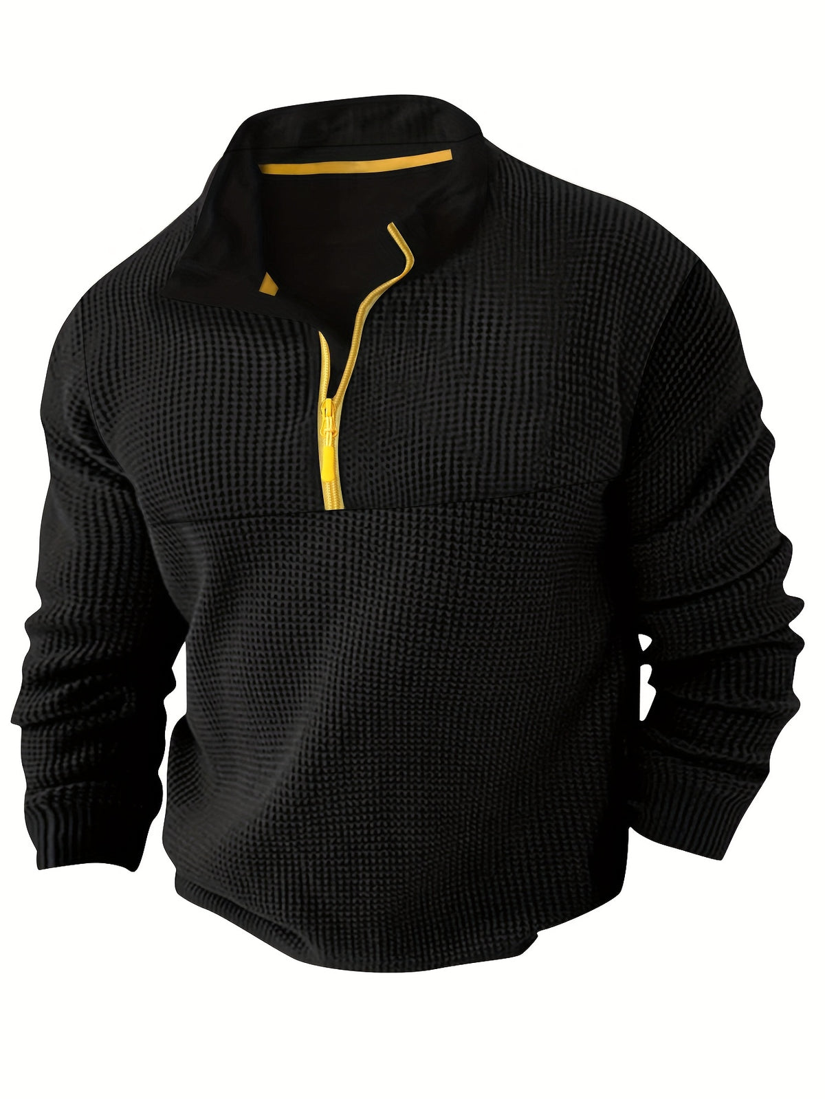 Men's Color-Block Hoodie, Casual Loose-Fit New Spring/Autumn Sweatshirt, Men's Sporty Outdoor Top Jacket - Black