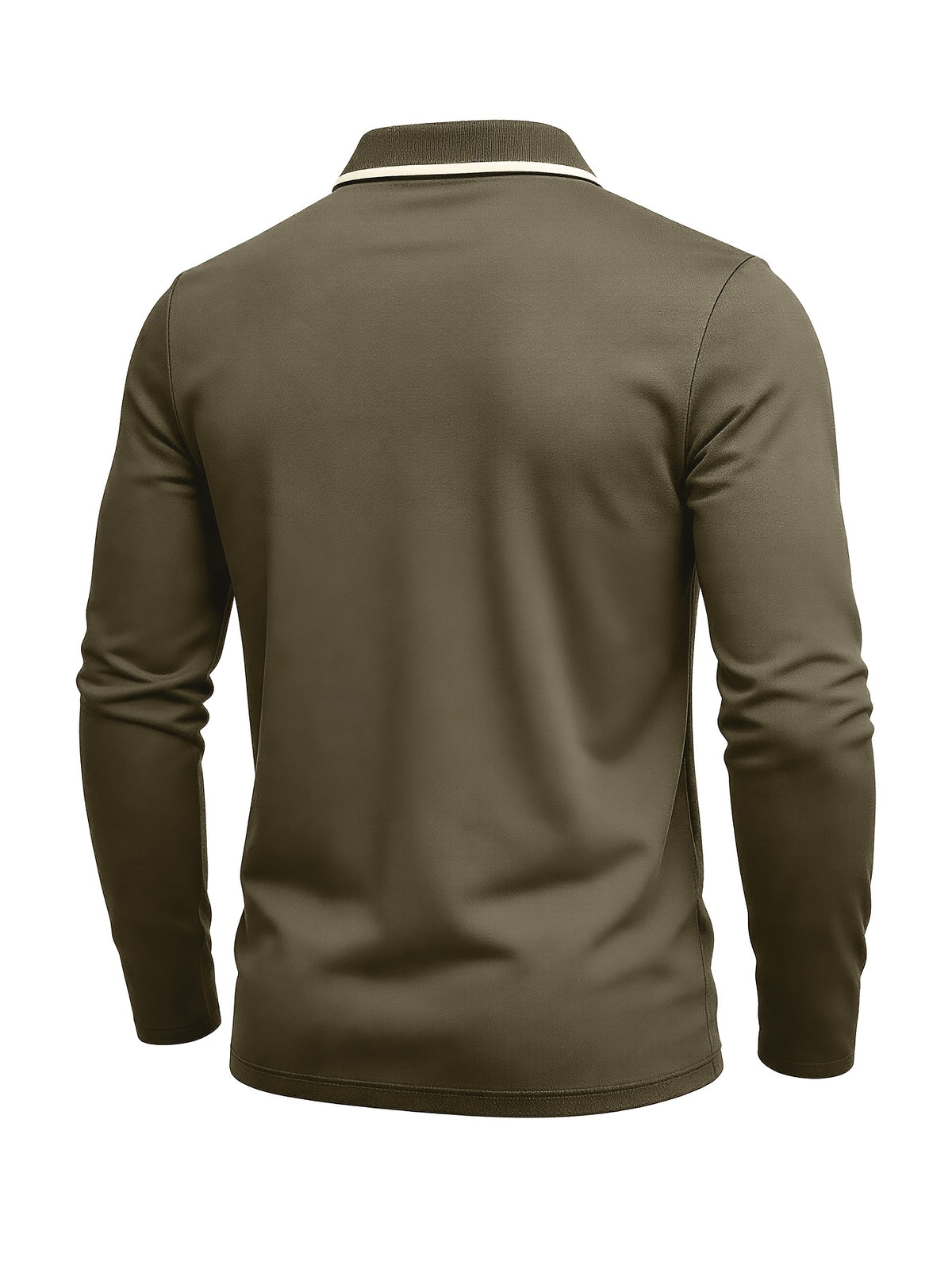 Autumn Cross-Border American Men'S Long Sleeve Polo Shirt Men'S Base Layer Contrast Top - Green