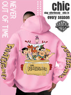 Men'S Hooded Sweatshirt, Cool American Retro Street Style, Classic Original Family Full Assembly Design, with Vintage Bold Font Decoration, Sleeve Theme Patterns, Machine Washable And Non-Deformable, Fall/Winter Skin-Friendly Warm Long Sleeve Top - Pink Color