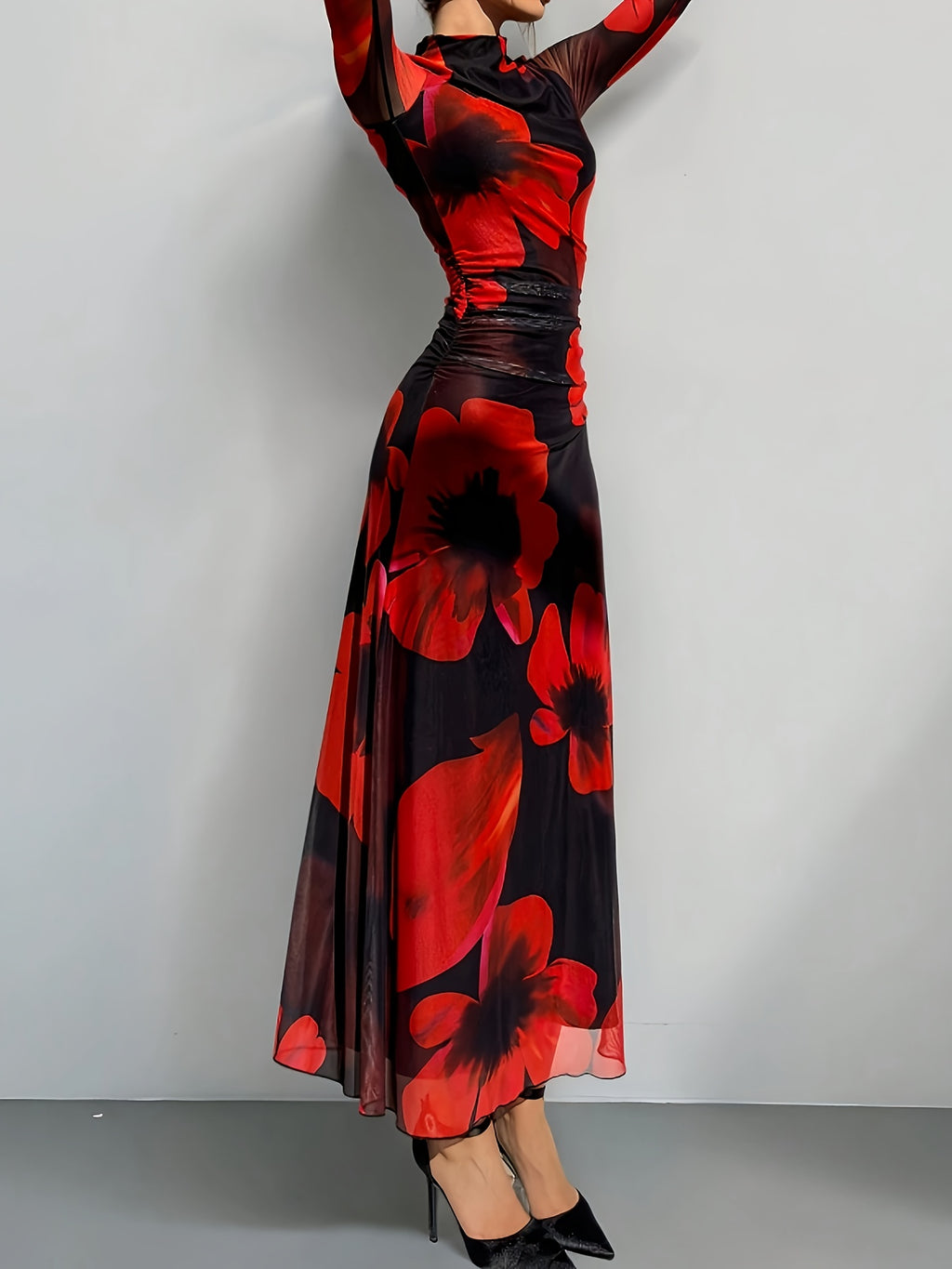 Women'S Fashion Digital Print Dress - Multicolor
