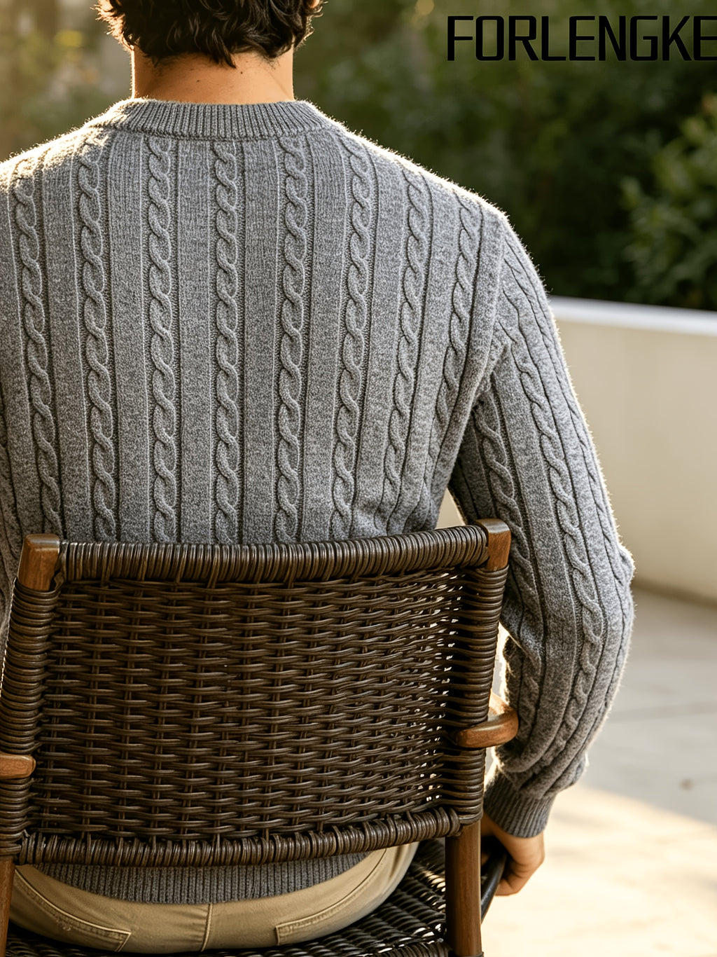 FORLENGKE Men's Stretchable Henley Sweater Button-Front Collar Pullover - Solid Color Cable Knit Sweater Suitable for Work & Gatherings, Winter Warmth, Casual Round Neck Button Detail Knitwear for Young Men, Dry Cleanable - Grey